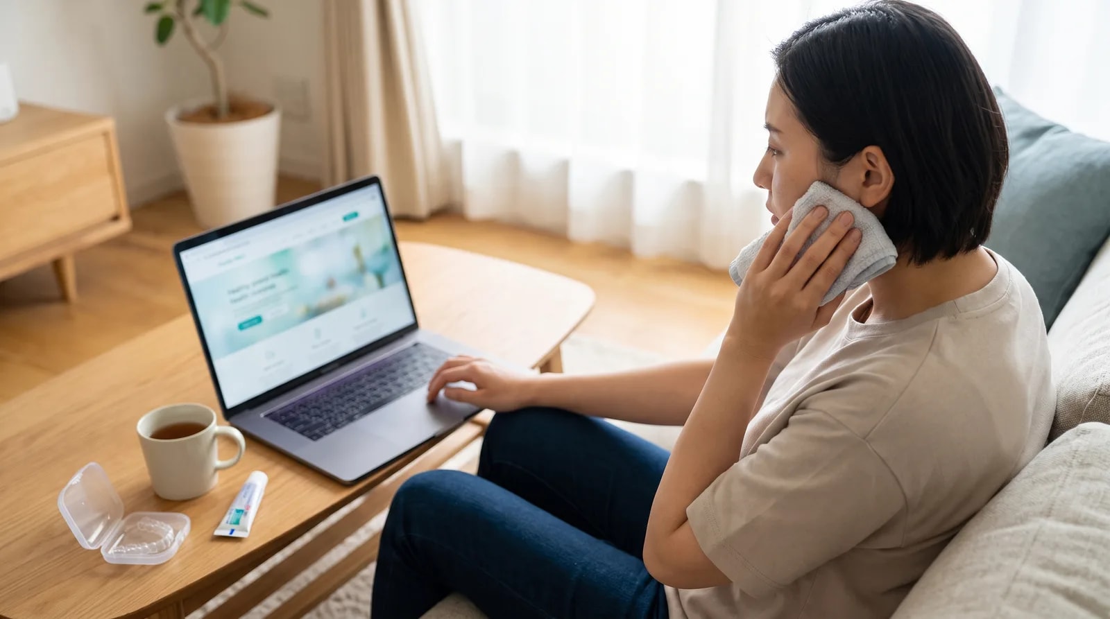 Van Nuys dentist reviewing a 3D scan during a wisdom tooth emergency evaluation