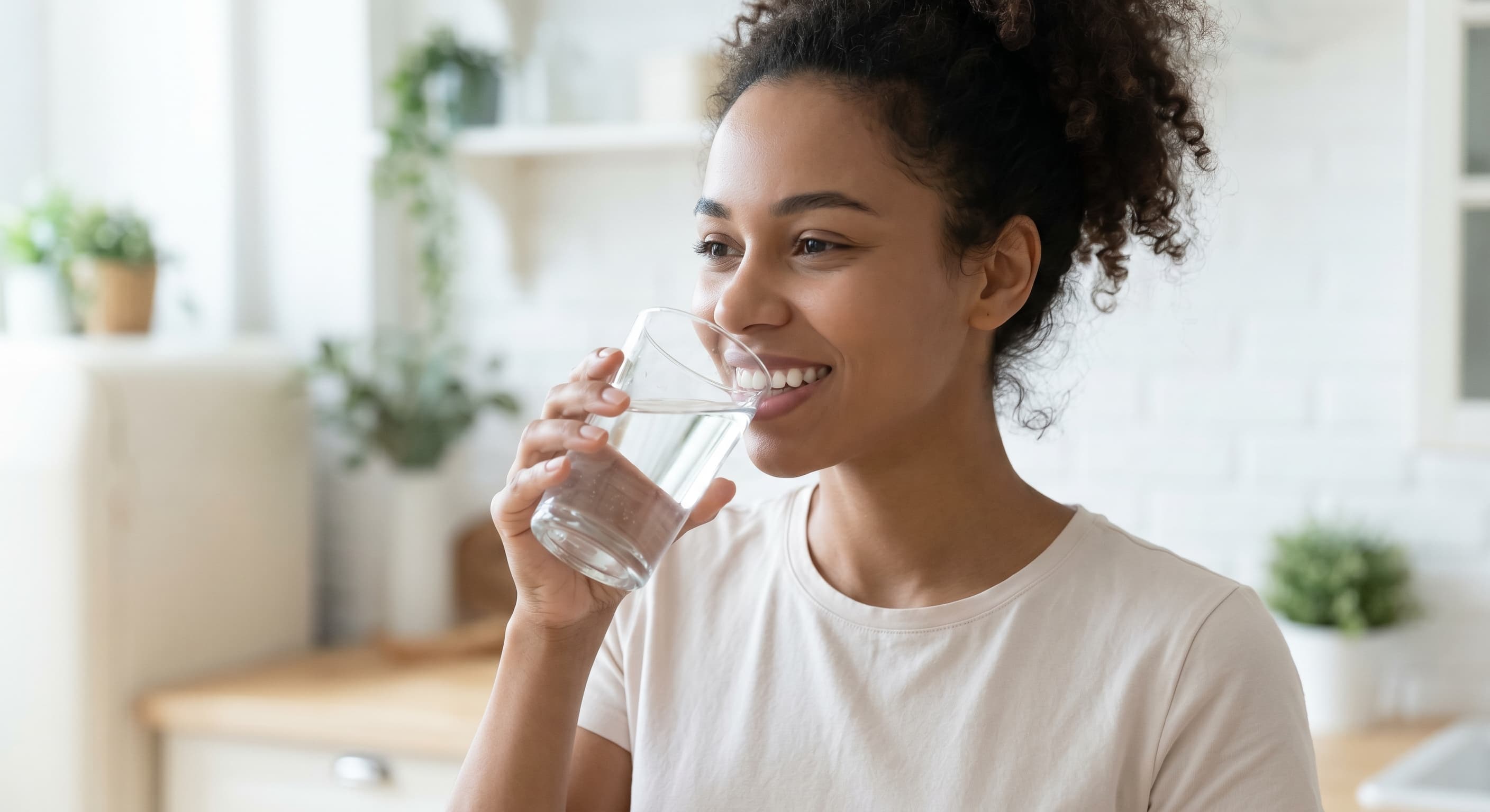 Person Drinking Water Oral Health Hydration Clean Background