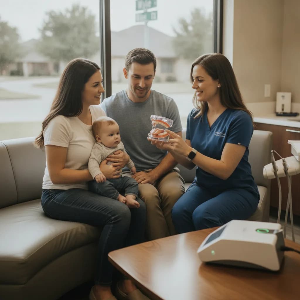 Mother Holding Baby at Pediatric Dental Office Gentle Care